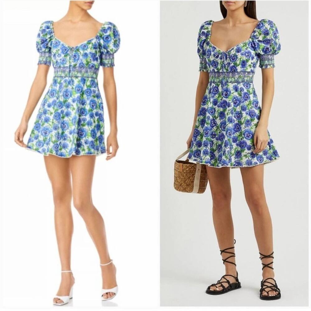 Alice + Olivia CRAWFORD SWEETHEART MINI DRESS babydoll corset puff sleeve 12